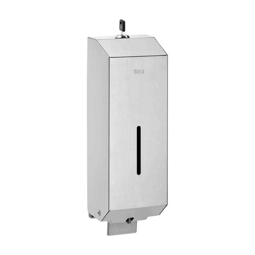 Dispensador de jabón líquido mural 1 2 litros acero inoxidable satinado Roca - Vista 1