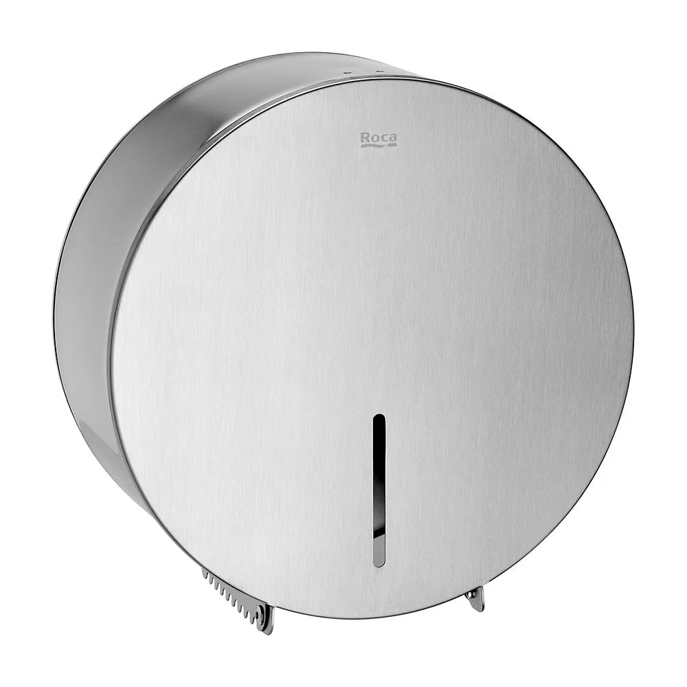 Dispensador de papel higiénico mural Ø 26 cm acero inoxidable satinado Roca - Vista 2