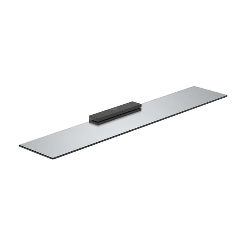 Repisa mural de cristal 60x12x2 3 cm acabado negro mate para baño Roca - Vista 1
