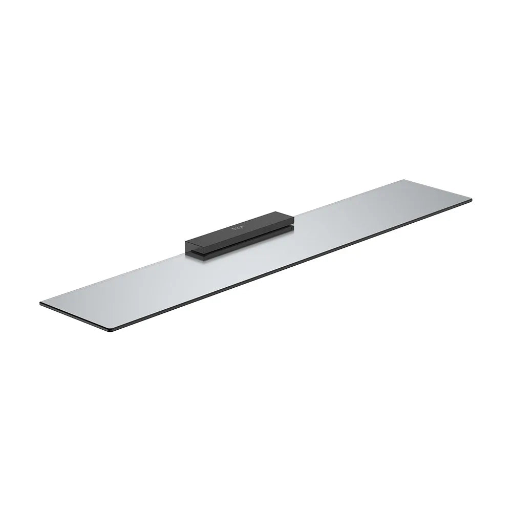 Repisa mural de cristal 60x12x2 3 cm acabado negro mate para baño Roca - Vista 2