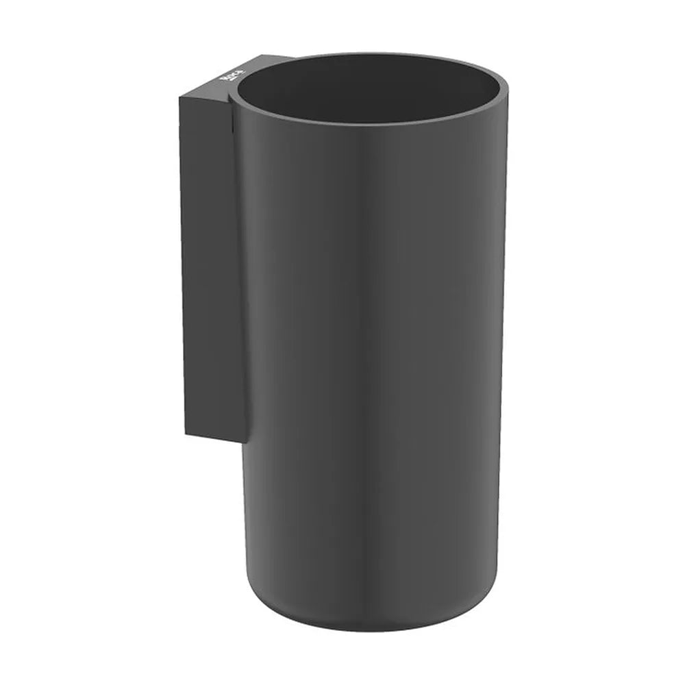 Portavaso de pared con instalación mediante tornillería o adhesivo negro mate Roca - Vista 2
