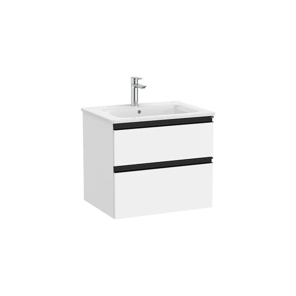 Mueble base suspendido dos cajones lavabo centrado blanco mate 60x46x54 cm Roca - Vista 1