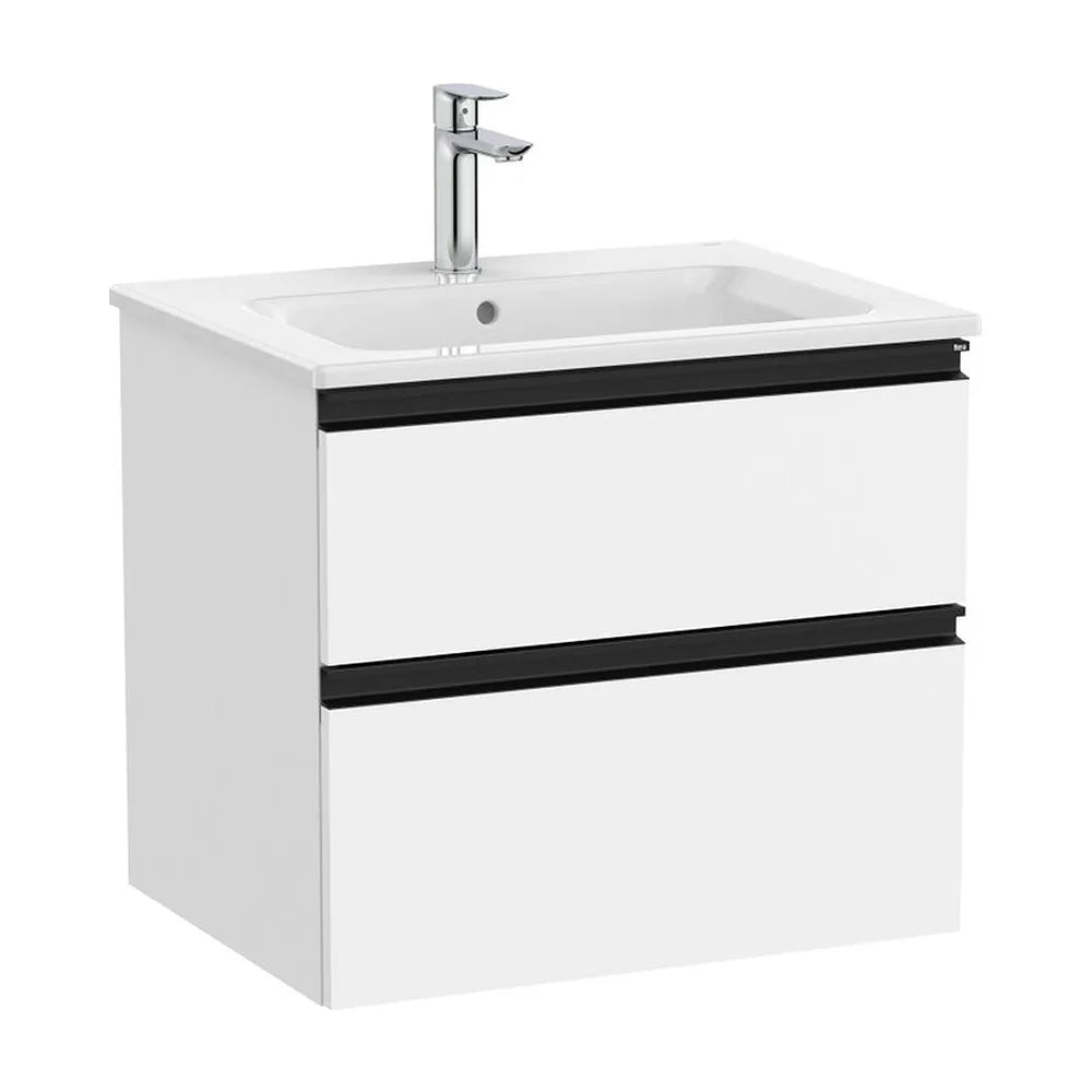 Mueble base suspendido dos cajones lavabo centrado blanco mate 60x46x54 cm Roca - Vista 2