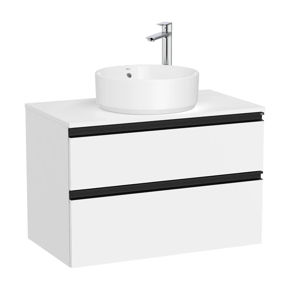 Mueble base suspendido dos cajones para lavabo sobre encimera 80x46x54 cm Roca - Vista 2