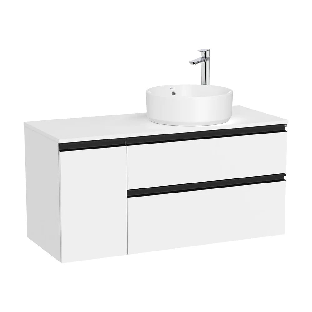 Mueble base dos cajones para lavabo sobre encimera derecha 110x46x53 cm Roca - Vista 2