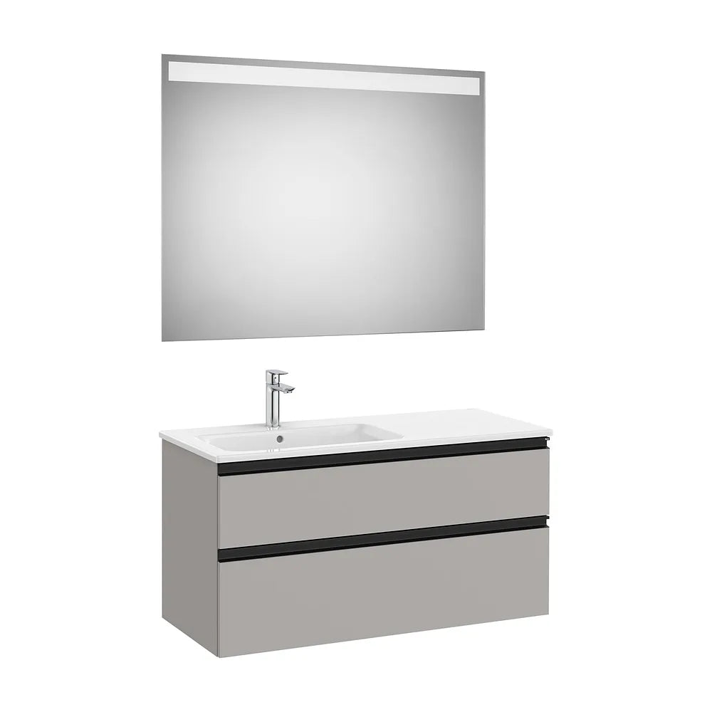 Mueble Base 2 Cajones Lavabo Izquierda Espejo Led 100x80cm Colección The Gap Roca - Vista 2