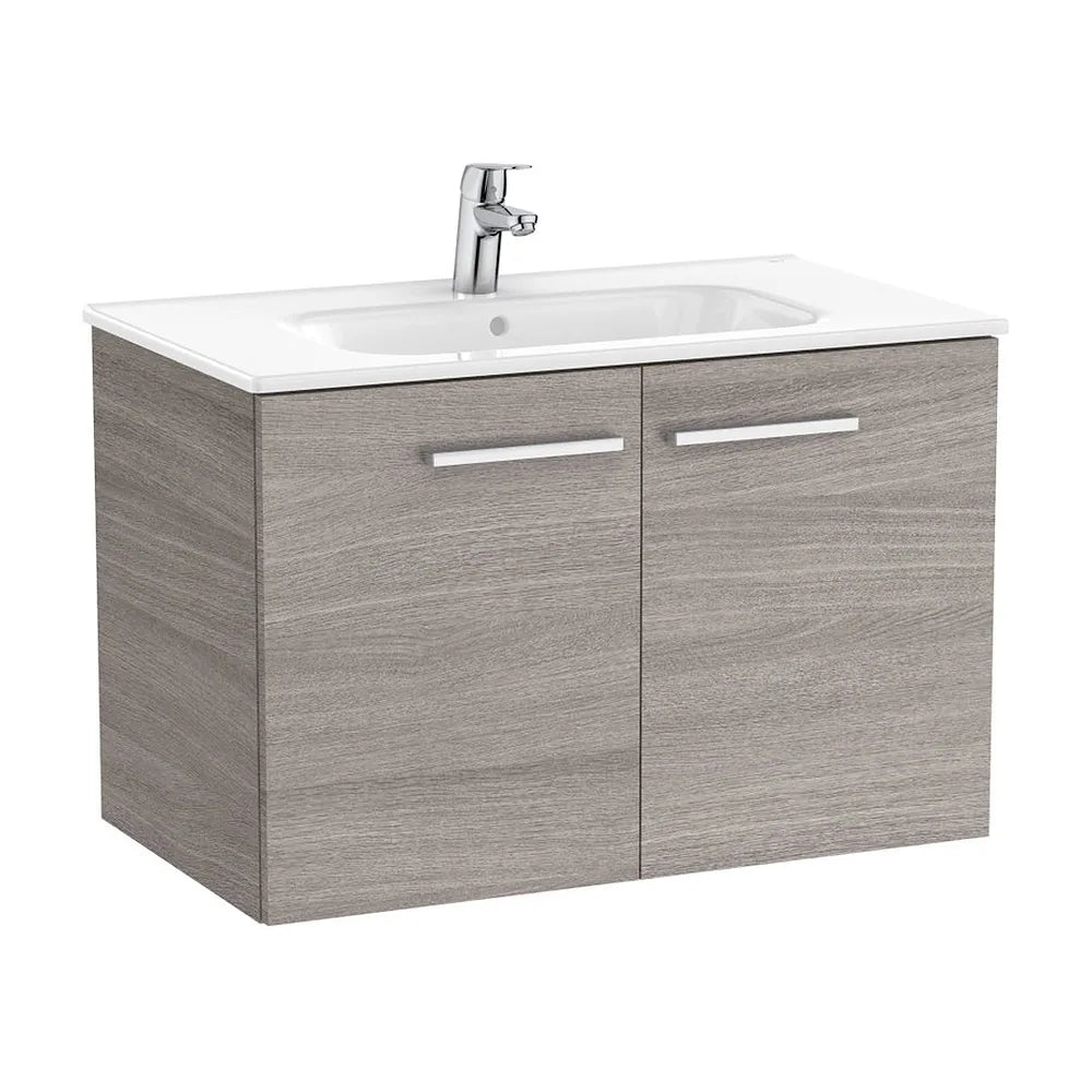 Mueble base suspendido dos puertas lavabo porcelana 80x45x51 cm Roble City Roca - Vista 2