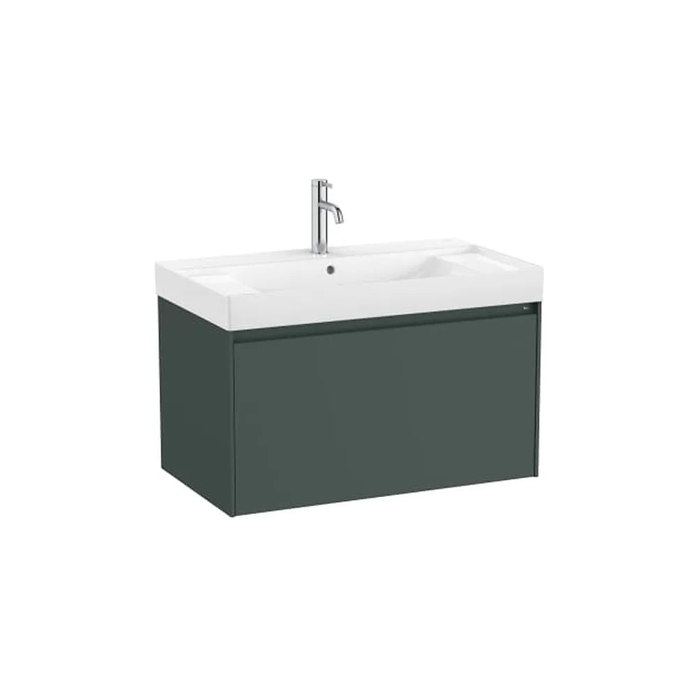 Mueble Base Suspendido con Lavabo Centrado Fineceramic 80x46x50cm Roca - Vista 1