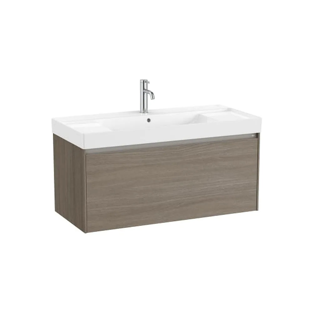 Mueble base suspendido con cajón y lavabo cuadrado Fineceramic 100x46x50 cm Roca - Vista 1