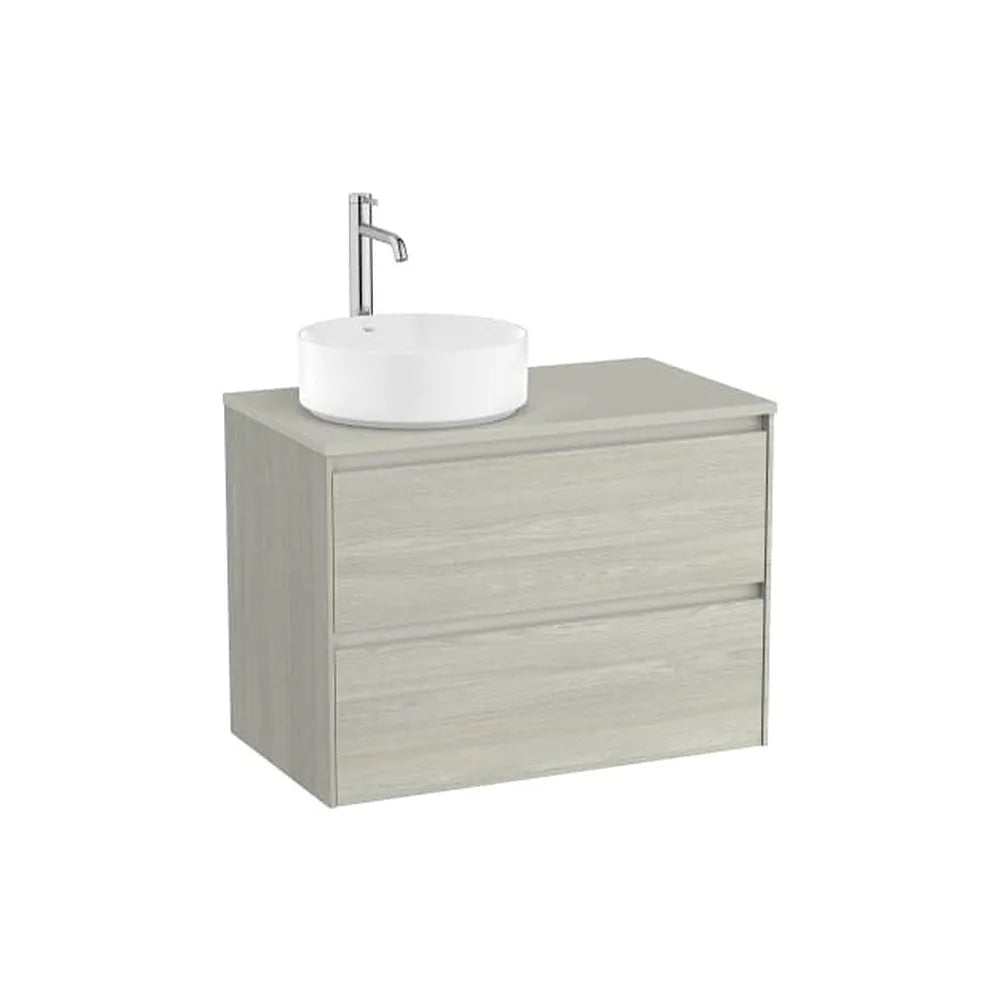 Mueble base suspendido dos cajones lavabo sobre encimera izquierda roble claro Roca - Vista 1