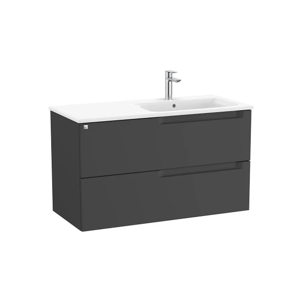 Mueble Base Suspendido 2 Cajones Lavabo Asimétrico Derecha 1005x460x565mm Roca - Vista 1