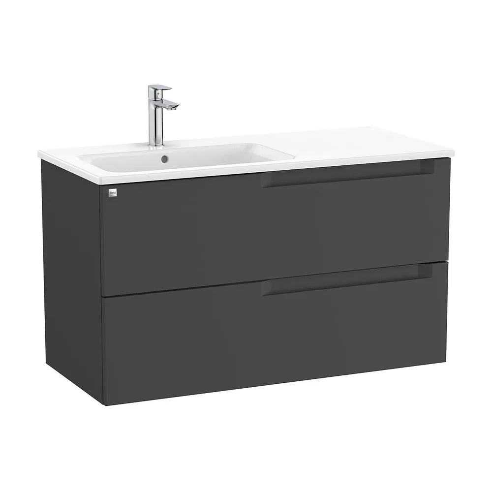 Mueble base suspendido con lavabo asimétrico a la izquierda 1005x46x56 cm Roca - Vista 2