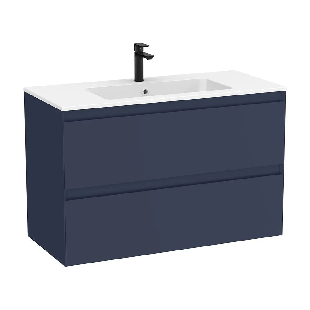 Mueble Base Suspendido 2 Cajones Lavabo Stonex 100x46x65cm Blanco Mate Roca - Vista 2