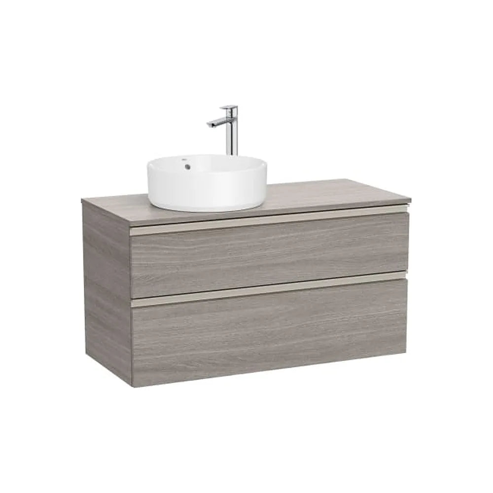 Mueble base suspendido dos cajones lavabo sobre encimera izquierda 100x46x53 cm Roca - Vista 1