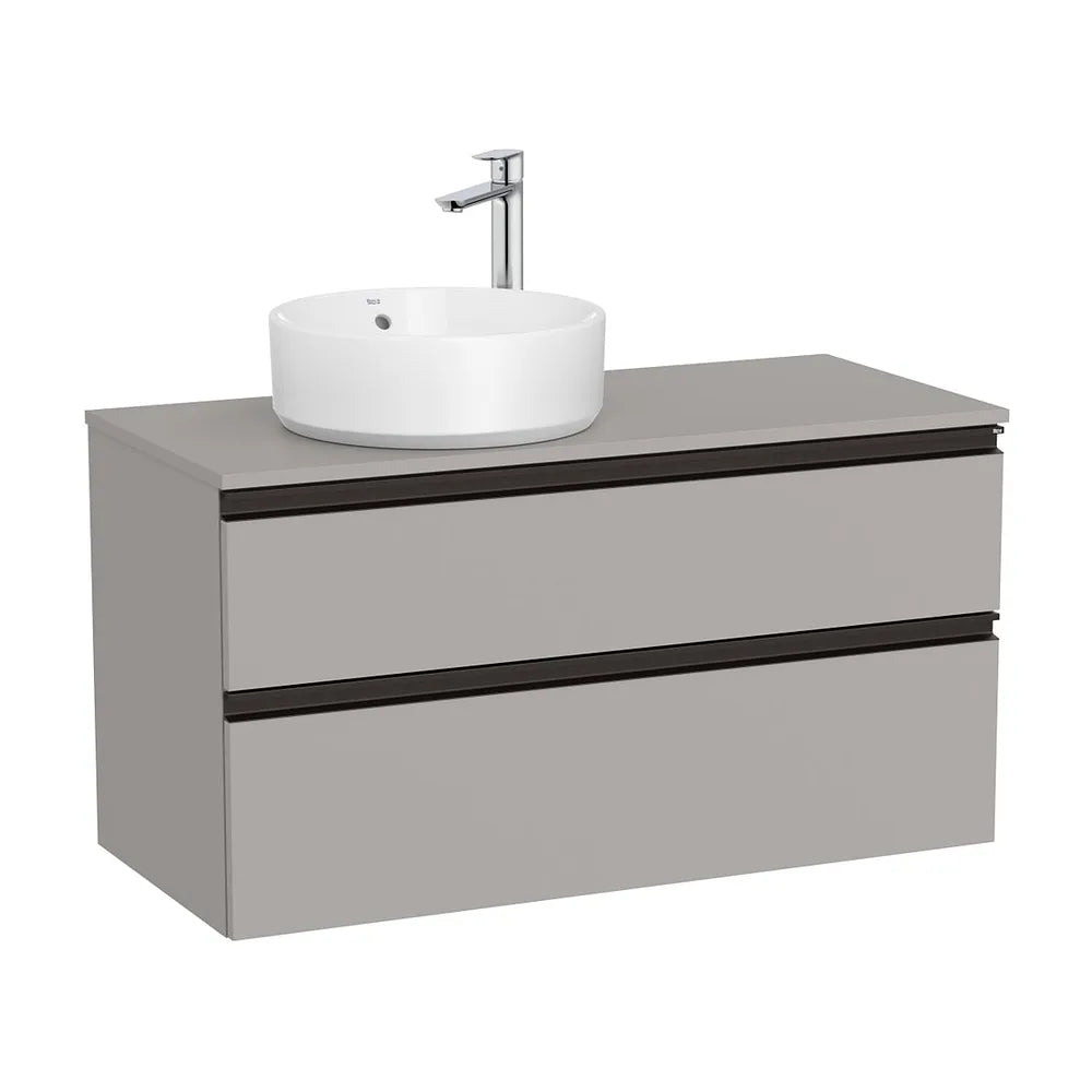 Mueble base dos cajones lavabo sobre encimera izquierda 100x46x53 cm Roca - Vista 2