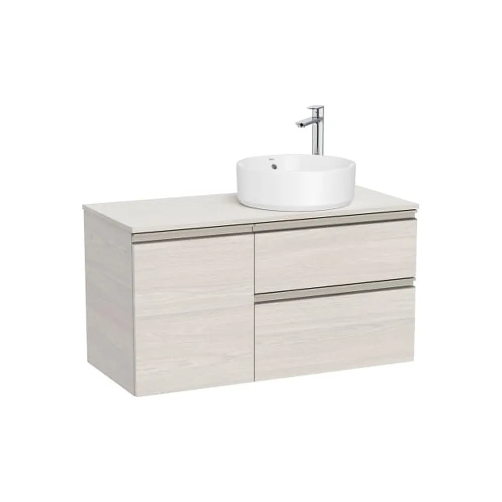 Mueble Base Suspendido 2 Cajones Puerta para Lavabo Sobre Encimera Derecha 100x46x53cm Colección The Gap Roca - Vista 1