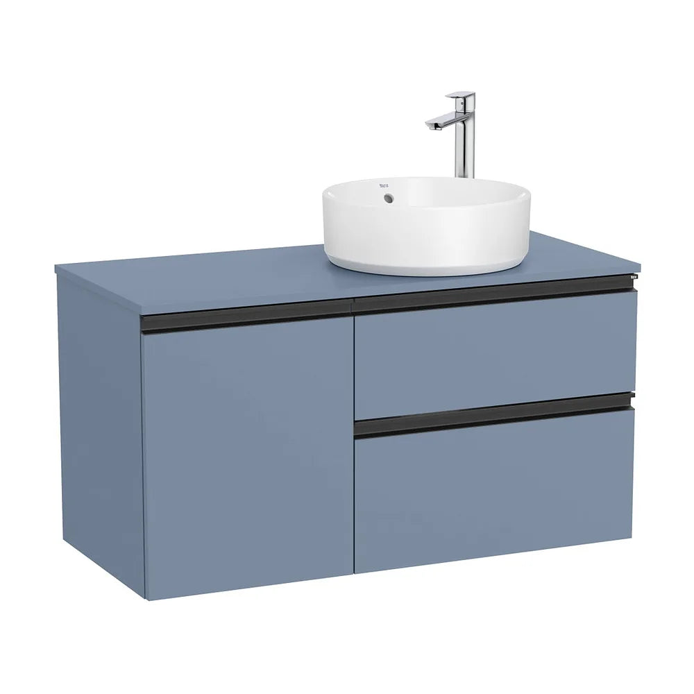 Mueble base suspendido dos cajones puerta lavabo sobre encimera derecha 100x46x53 cm Roca - Vista 2