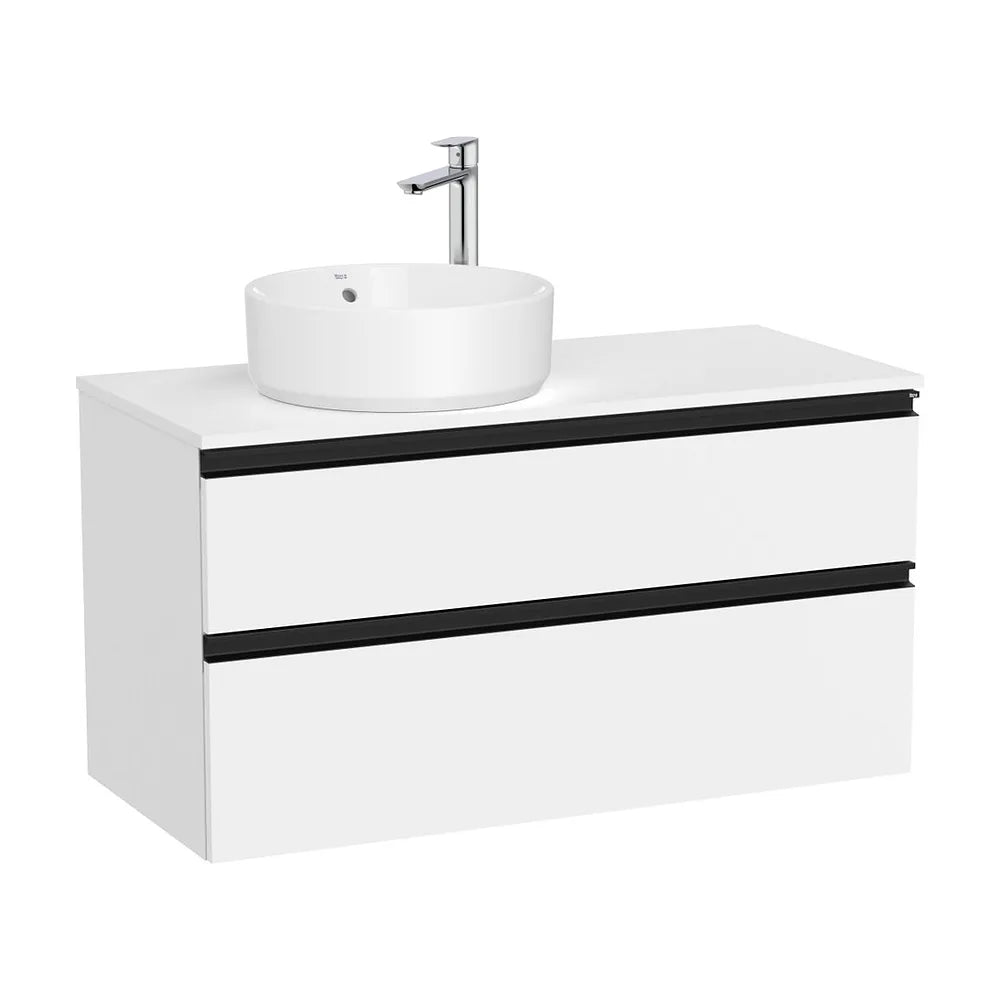 Mueble base dos cajones lavabo sobre encimera izquierda 100x46x53 cm Roca - Vista 2