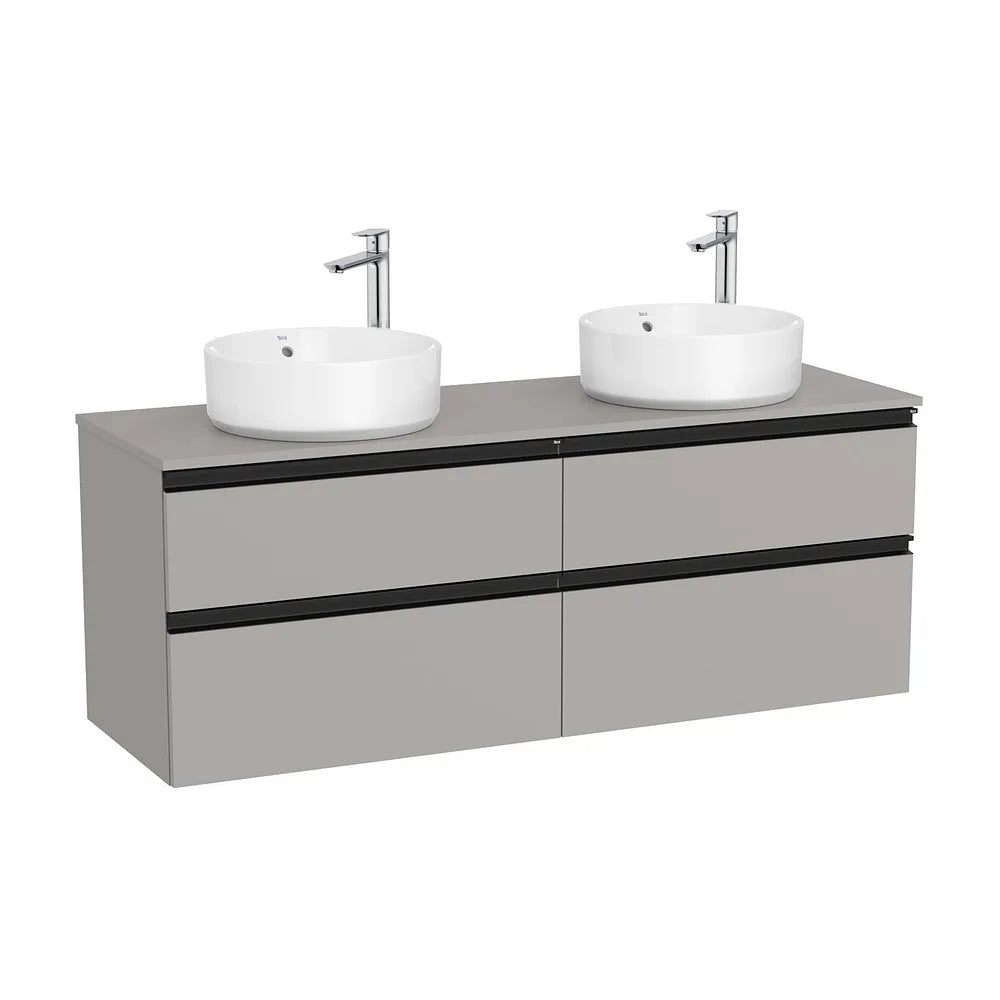 Mueble base suspendido 140x46x53 cm cuatro cajones para dos lavabos Roca - Vista 2
