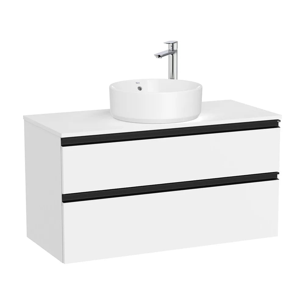 Mueble base suspendido dos cajones para lavabo sobre encimera 100x46x53 cm Roca - Vista 2
