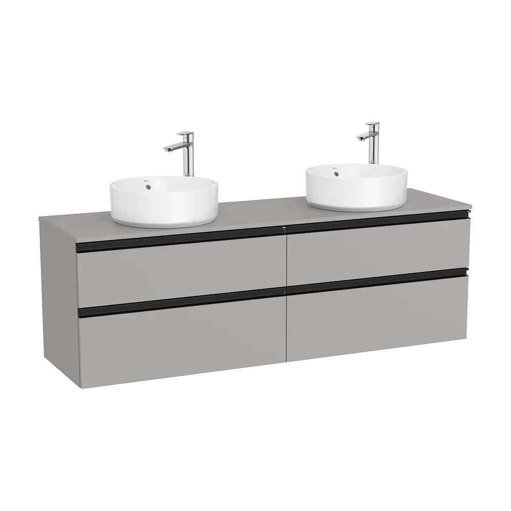 Mueble Base Suspendido Cuatro Cajones para Dos Lavabos Sobre Encimera 160x46x53cm Colección The Gap Roca - Vista 2