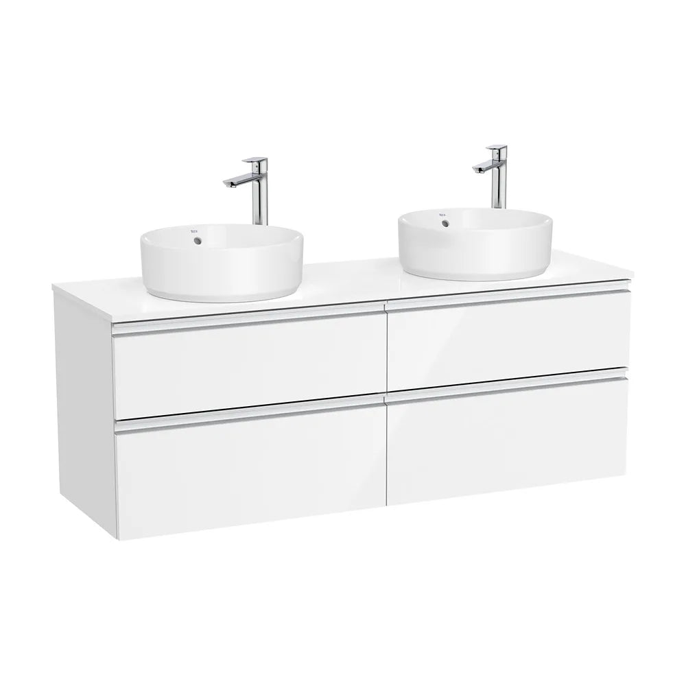 Mueble base suspendido 140x46x53 cm cuatro cajones para dos lavabos Roca - Vista 2