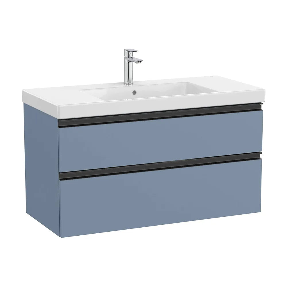 Mueble base con dos cajones y lavabo plus centrado 100x46x57 cm Azul Roca - Vista 2