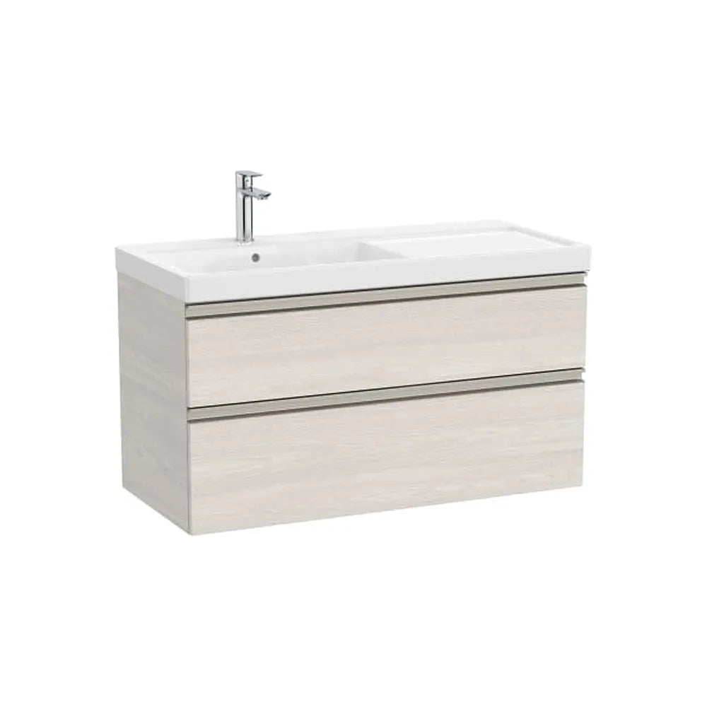 Mueble base con lavabo plus a la izquierda dos cajones 100x46x57 cm Fresno Nórdico Roca - Vista 1