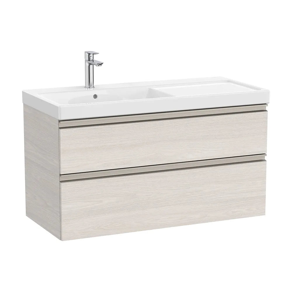 Mueble base con lavabo plus a la izquierda dos cajones 100x46x57 cm Fresno Nórdico Roca - Vista 2