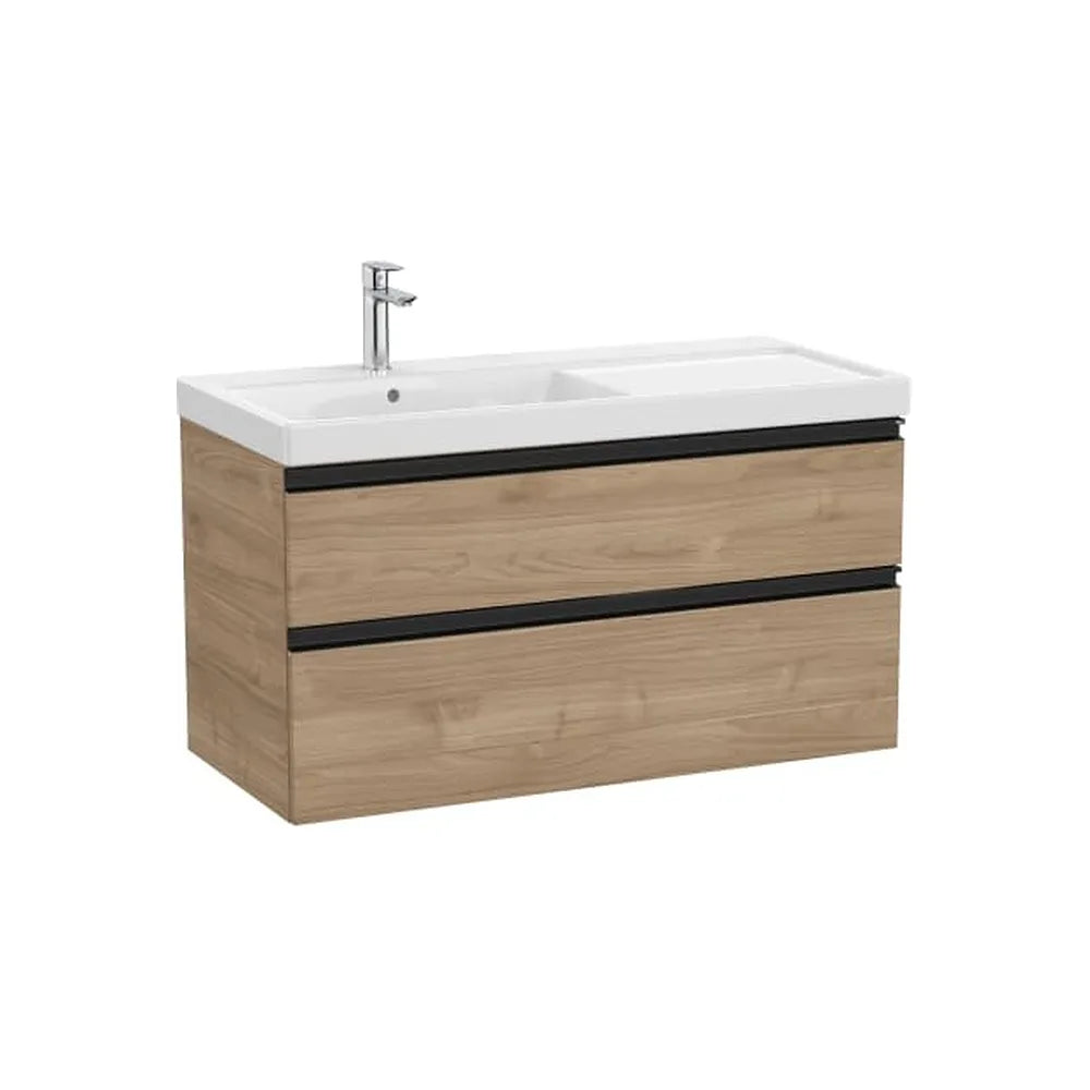 Mueble base dos cajones con lavabo plus a la izquierda 100x46x57 cm Nogal Roca - Vista 1