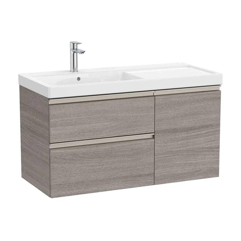 Mueble base asimétrico con dos cajones una puerta y lavabo plus izquierda 100x46x57 cm Roca - Vista 2