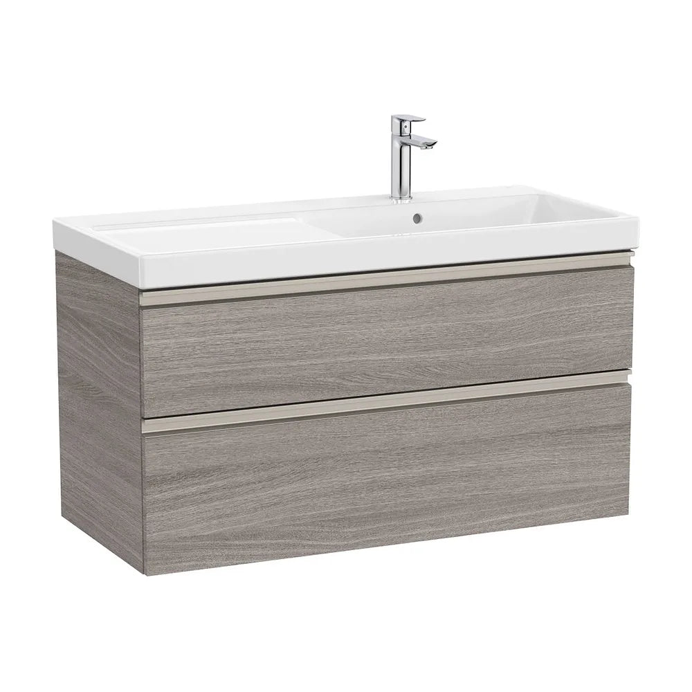 Mueble base dos cajones lavabo asimétrico derecha 100x46x57 cm Roble City Roca - Vista 2