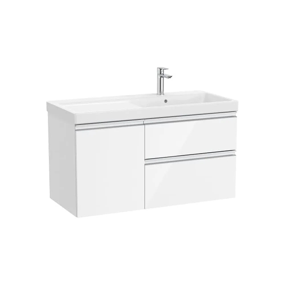 Mueble base asimétrico dos cajones una puerta lavabo plus derecha 100x46x57 cm Roca - Vista 1