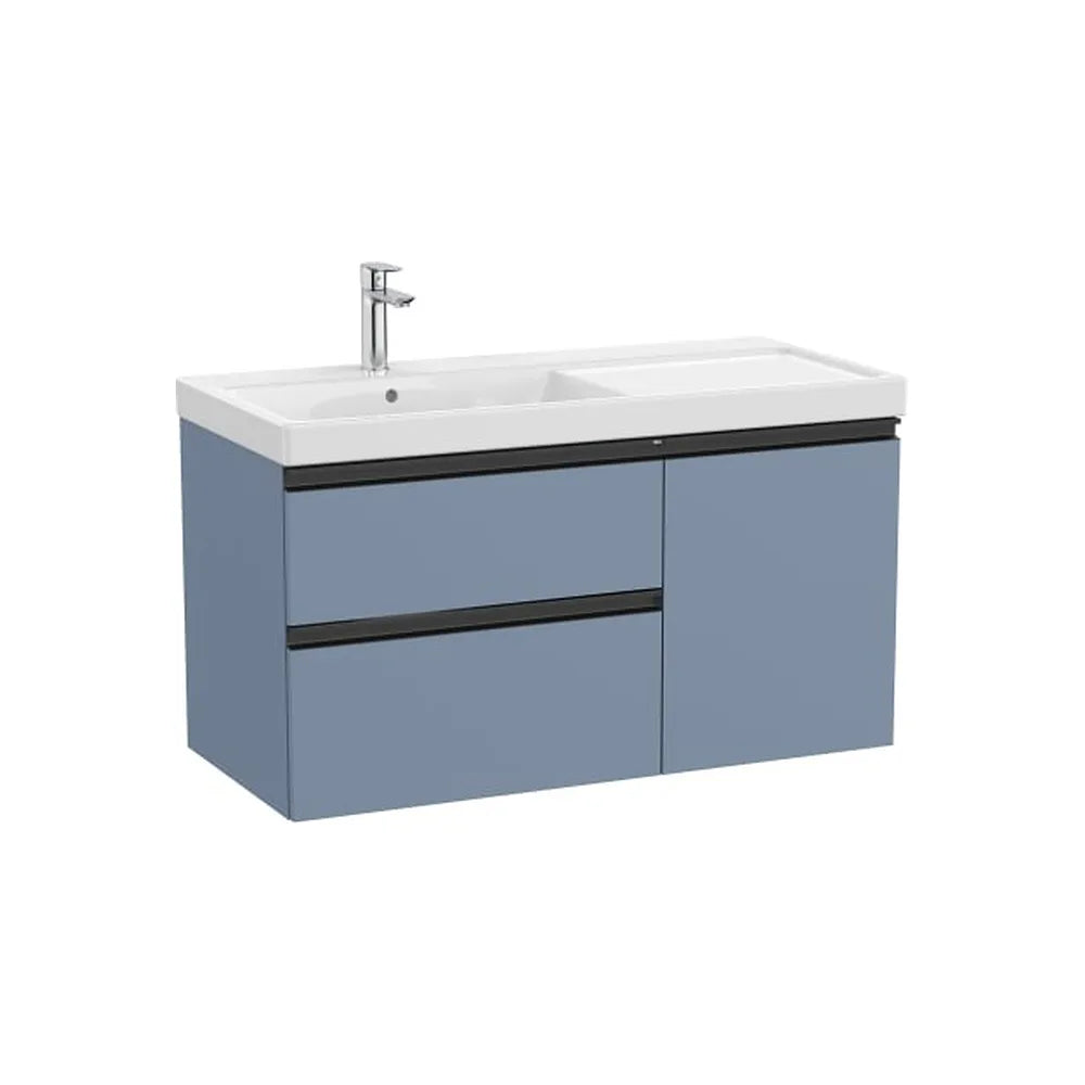 Mueble base asimétrico dos cajones una puerta lavabo plus izquierda 100x46x57 cm Roca - Vista 1