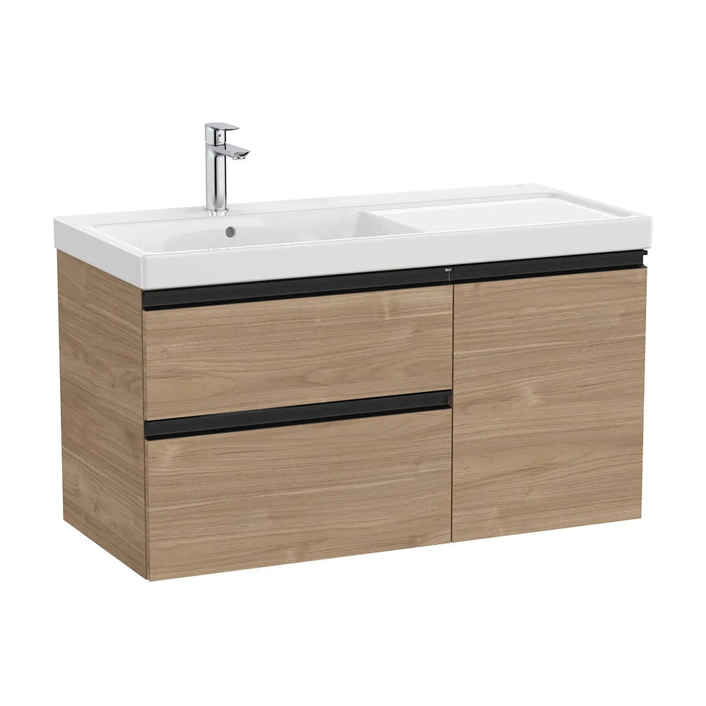 Mueble Base Asimétrico con 2 Cajones y Puerta Lavabo Plus Izquierda Nogal Colección The Gap Roca - Vista 2