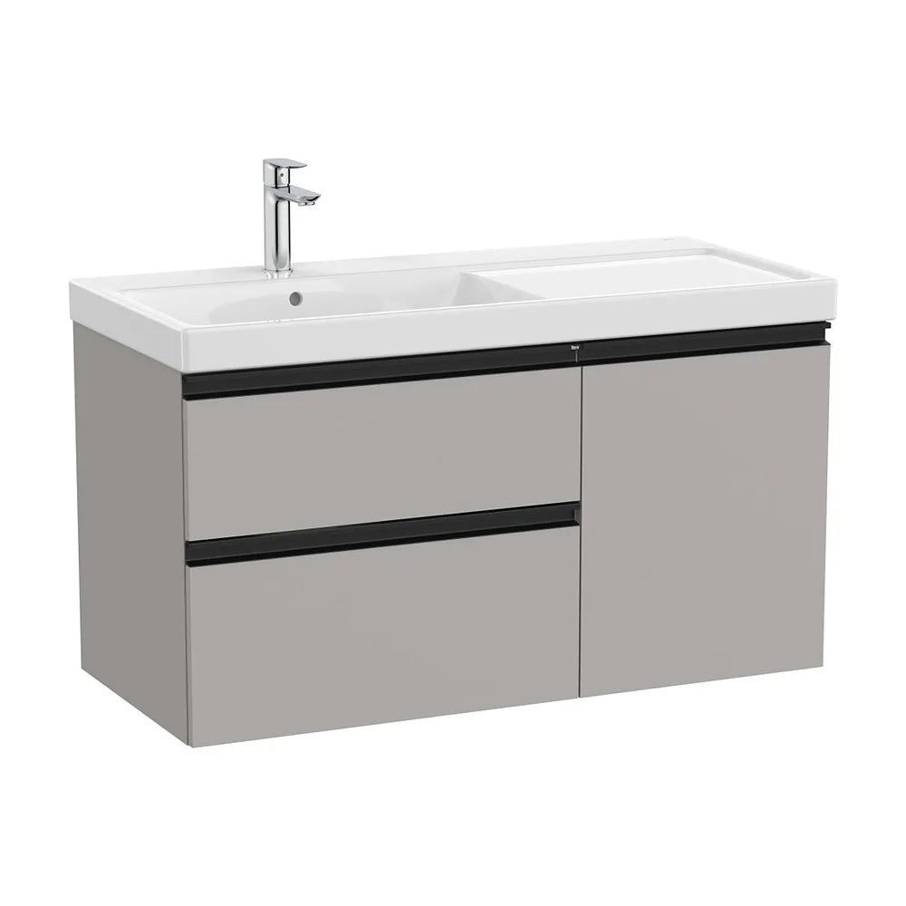 Mueble base asimétrico con dos cajones una puerta y lavabo plus izquierda 100x46x57 cm Roca - Vista 2