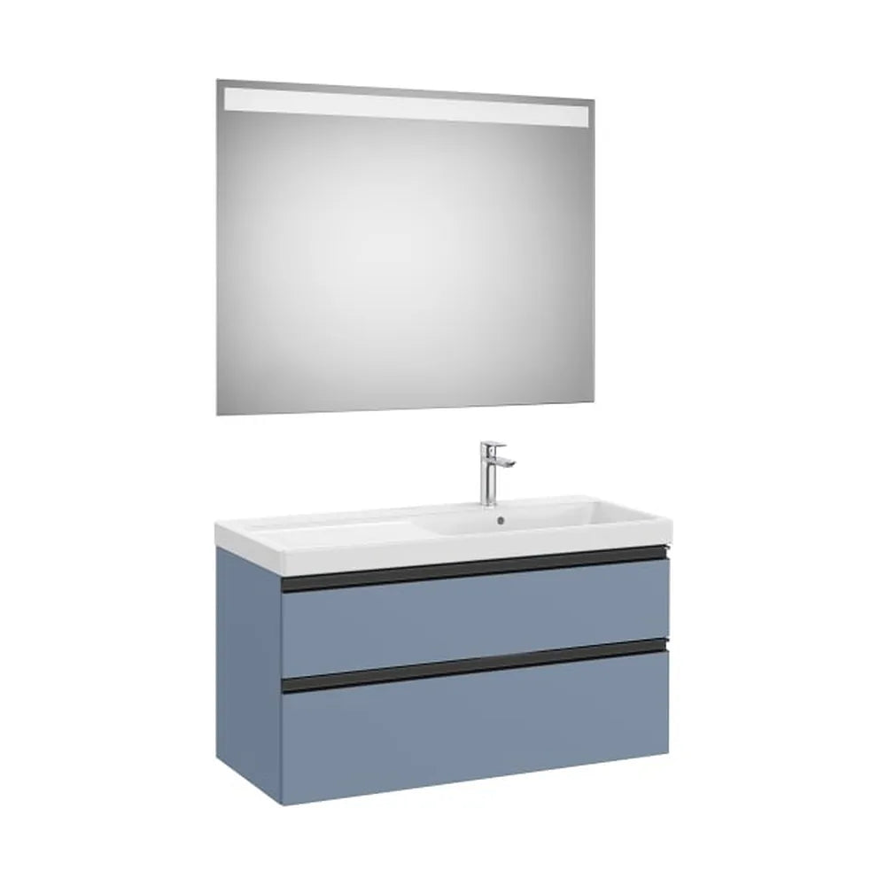 Pack mueble base dos cajones lavabo plus derecha espejo LED Eidos 100x46x57 cm Roca - Vista 1