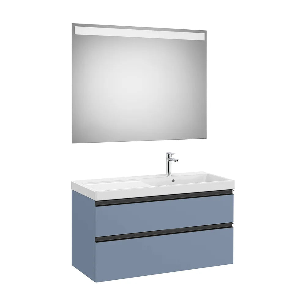Pack mueble base dos cajones lavabo plus derecha espejo LED Eidos 100x46x57 cm Roca - Vista 2