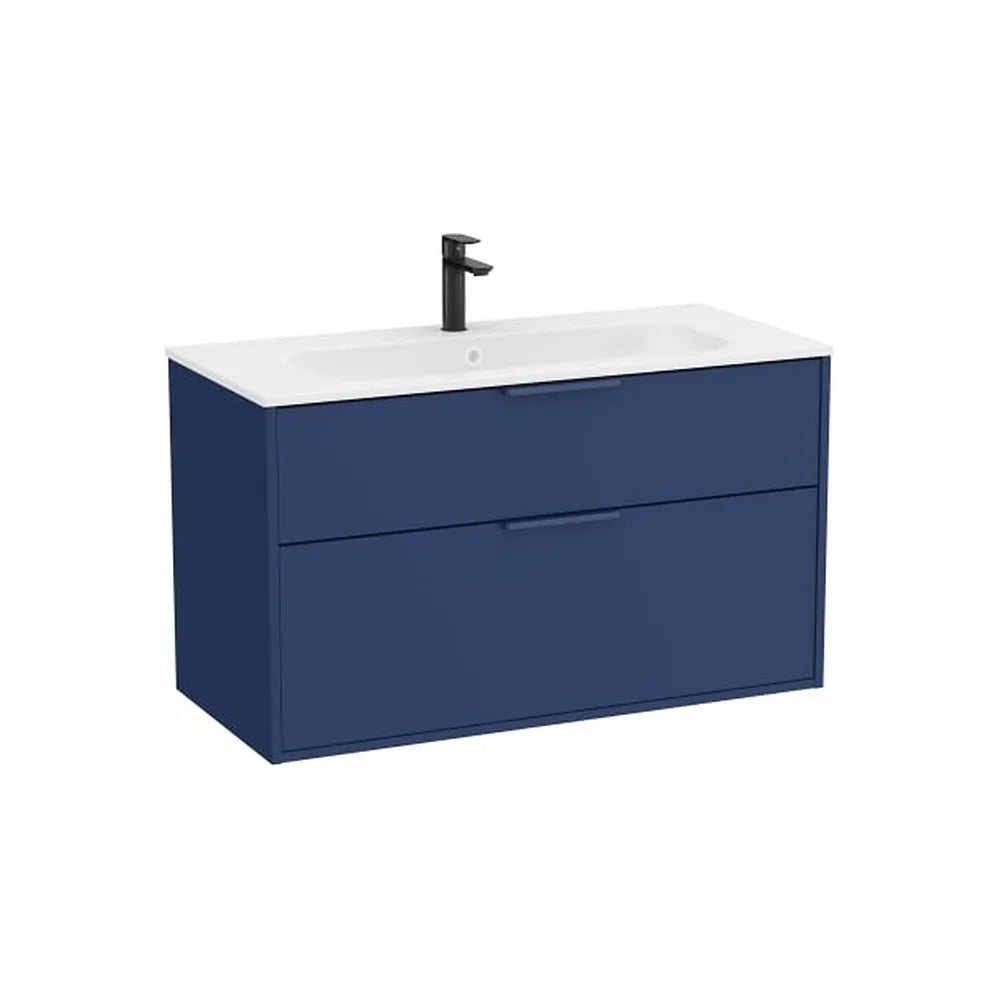 Mueble base suspendido dos cajones lavabo Stonex blanco 99x45x58 cm Roca - Vista 1