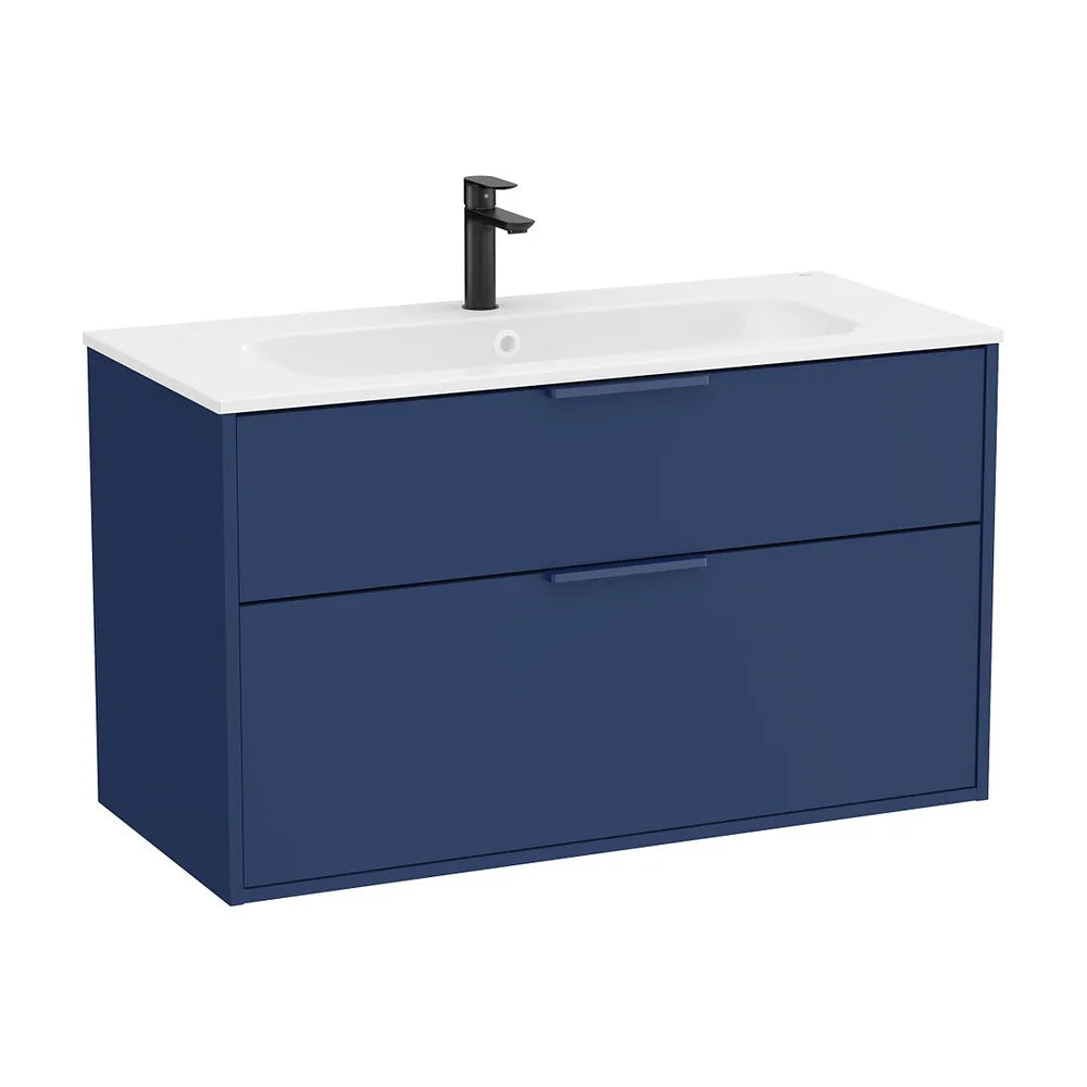 Mueble base suspendido dos cajones lavabo Stonex blanco 99x45x58 cm Roca - Vista 2