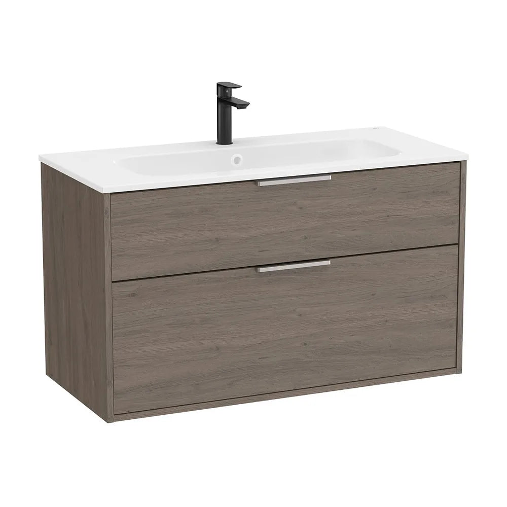 Mueble base suspendido dos cajones lavabo Stonex blanco 99x45x58 cm Roca - Vista 2