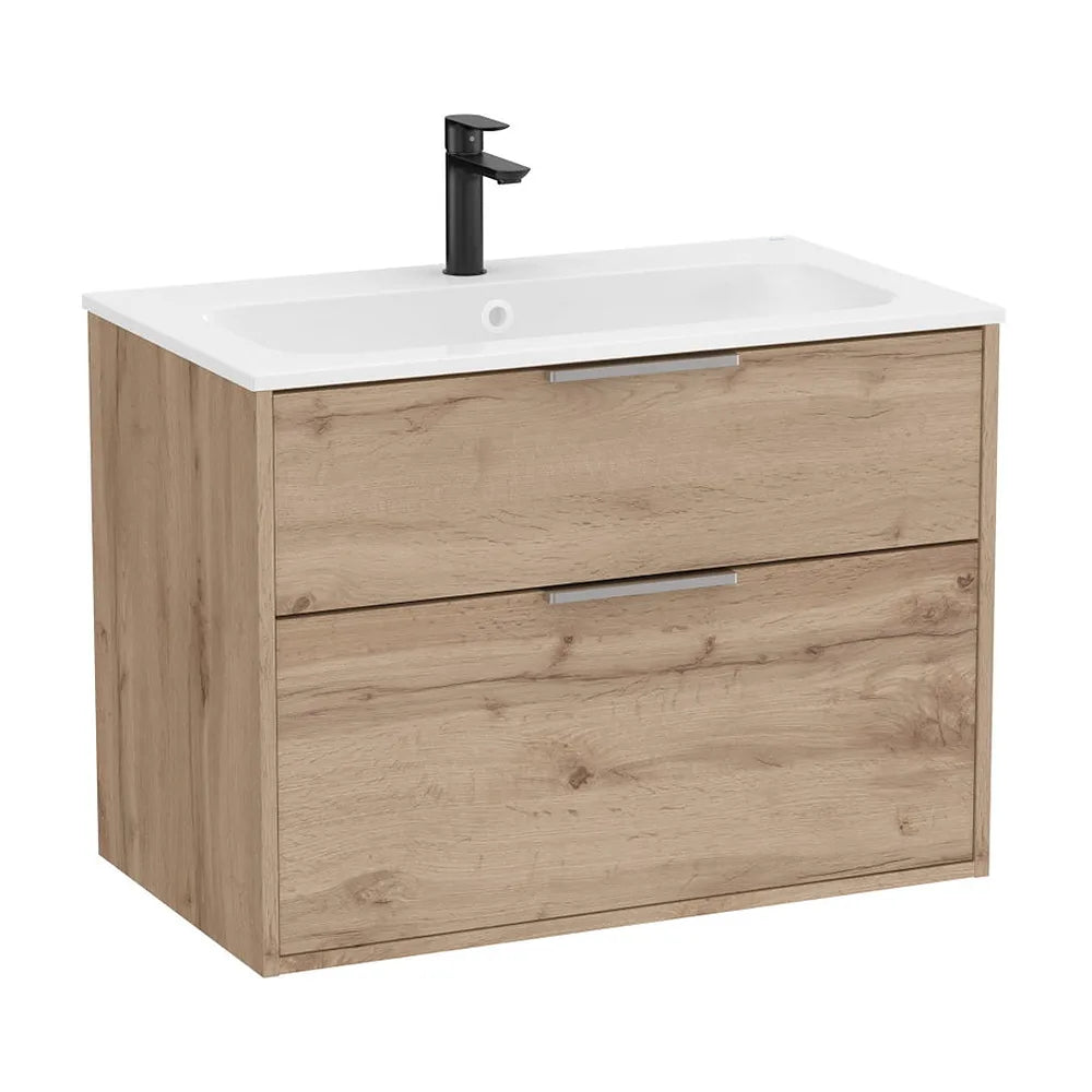 Mueble base suspendido dos cajones lavabo Stonex blanco 79x45x58 cm Roca - Vista 2