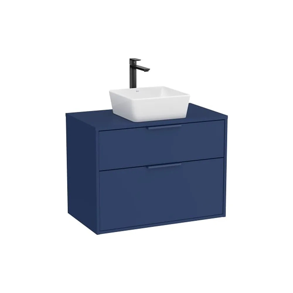 Mueble base dos cajones para lavabo sobre encimera 79x45x58 cm Azul acero Roca - Vista 1