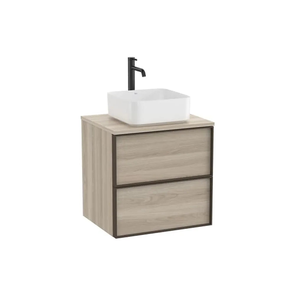Mueble base suspendido dos cajones para lavabo encimera 60x49x58 cm Roca - Vista 1