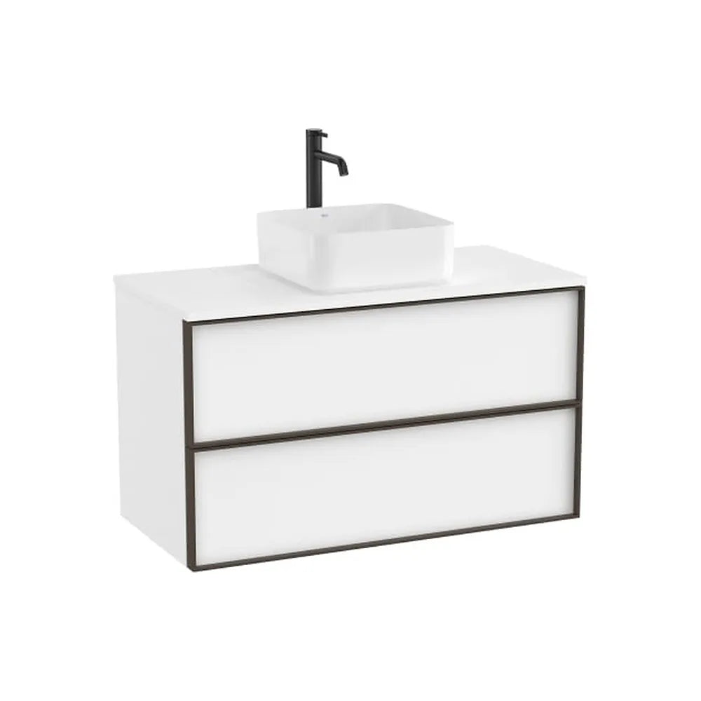 Mueble base suspendido dos cajones para lavabo encimera blanco mate 100x49x58 cm Roca - Vista 1