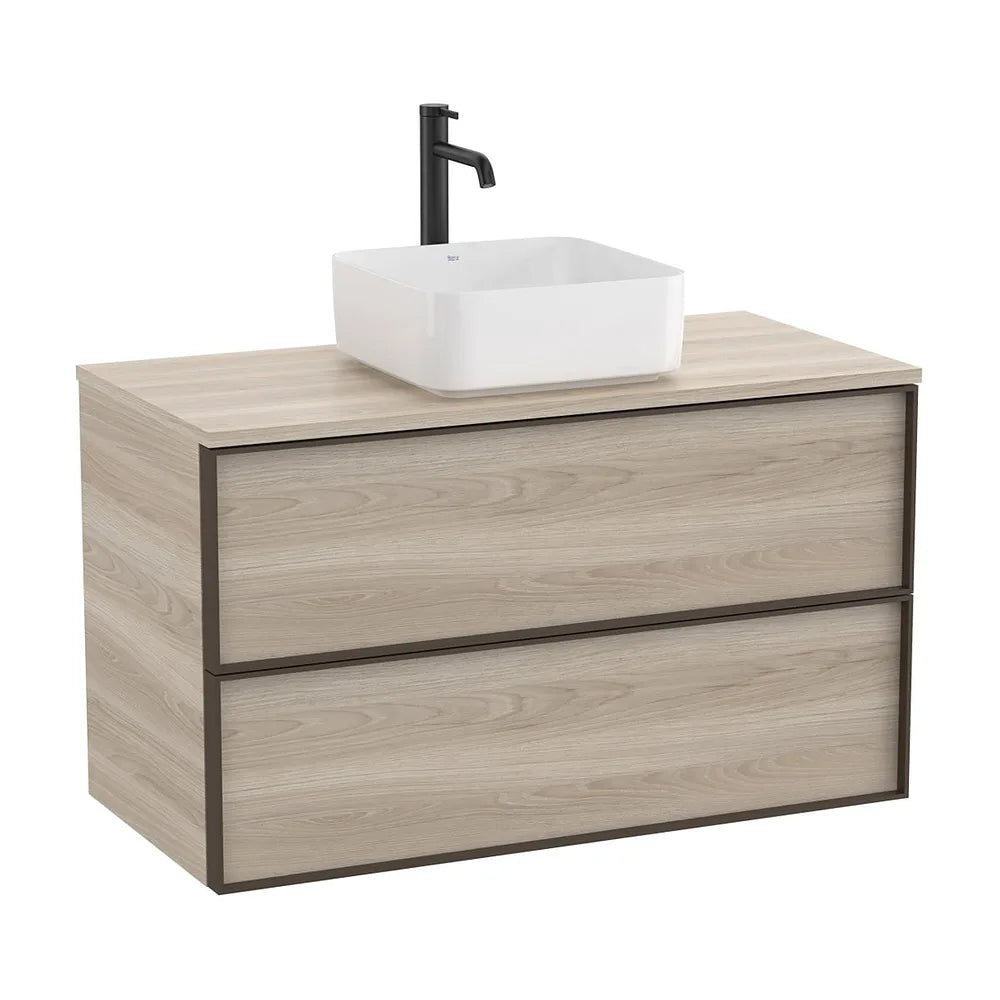 Mueble base suspendido dos cajones para lavabo encimera 100x49x58 cm Roca - Vista 2