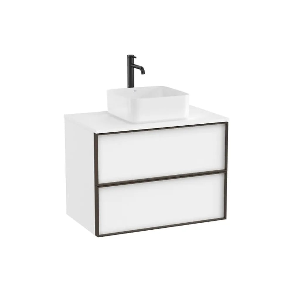 Mueble base suspendido dos cajones para lavabo encimera 80x49x58 cm Blanco mate Roca - Vista 1