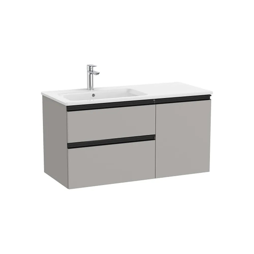 Mueble base asimétrico con lavabo a la izquierda 100x46x53 cm gris Roca - Vista 1