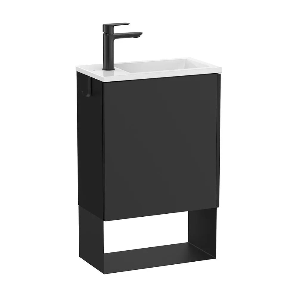 Mueble Base Suspendido con Lavabo Porcelana 46x26x70cm Negro Mate Roca - Vista 2