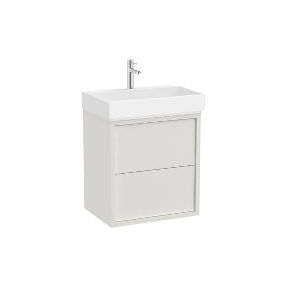 Mueble base suspendido con dos cajones y lavabo porcelana 60x43x60 cm Roca - Vista 1